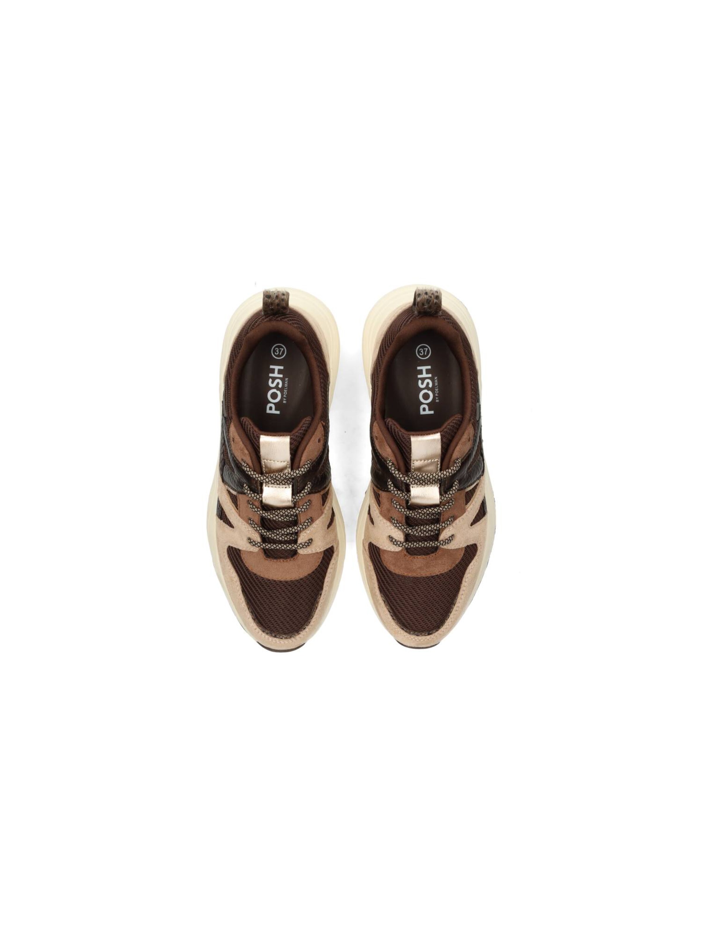 POSH by Poelman Sneakers laag 'CAROCEL' in Bruin