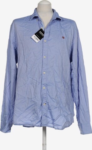 NAPAPIJRI Button Up Shirt in XXL in Blue: front