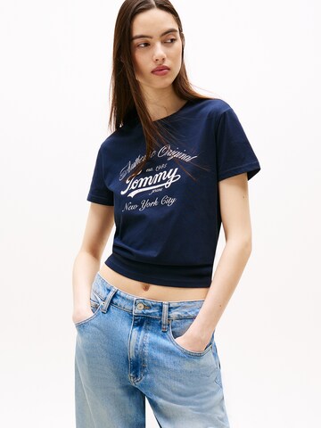 Tommy Jeans T-shirt 'ESSENTIAL' i blå: framsida