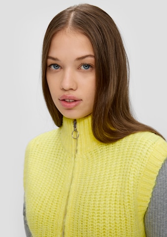 QS Knit Cardigan in Yellow