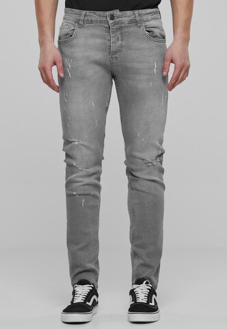 2Y Premium Skinny Jeans in Grey: front