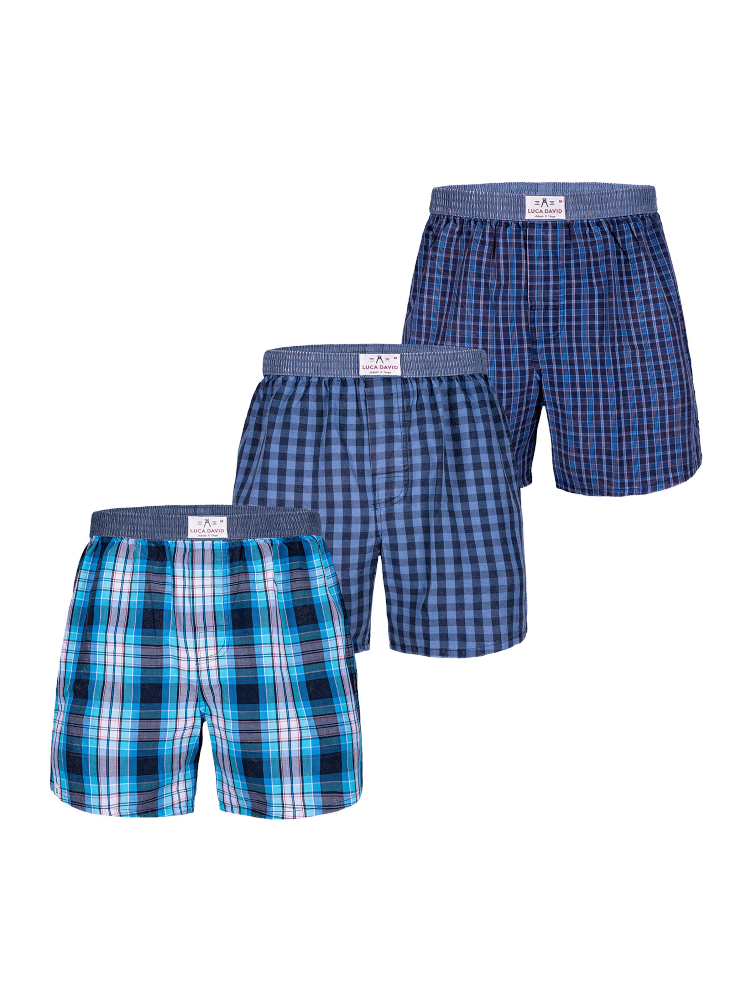 Luca David Boxer shorts 'Olden Glory' in Blue: front