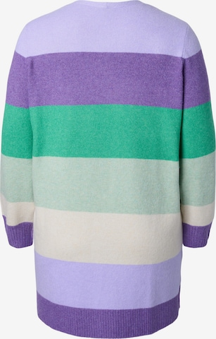 Zizzi Knit Cardigan 'MSUNNY STRIPE' in Mixed colors