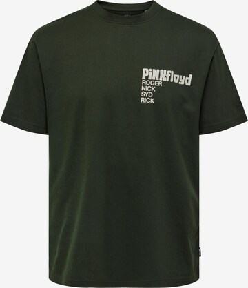 T-Shirt 'Pink Floyd' Only & Sons en vert : devant