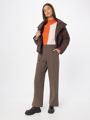 Y.A.S Szeroka nogawka Spodnie 'RONAN' w kolorze brązowy