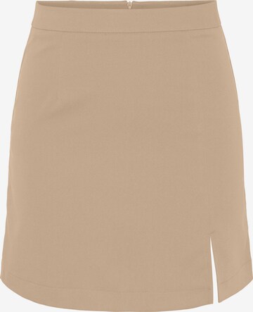 Pieces Tall Rok 'Thelma' in Beige: voorkant