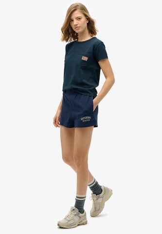 Superdry Regular Broek 'Athletic Essentials' in Blauw