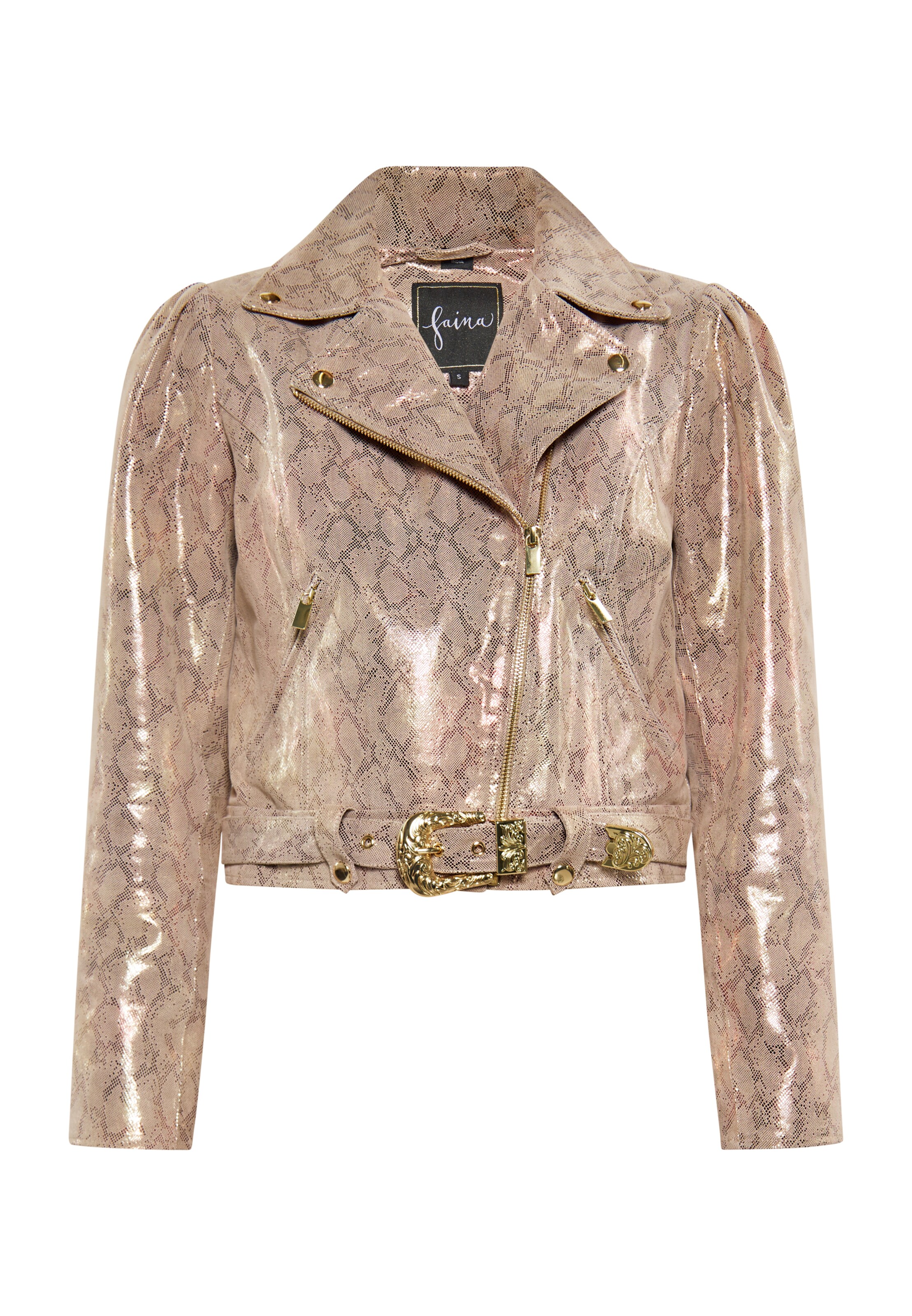 Demisezoninė striukė iš faina, spalva – Auksas, Prekių apžvalga