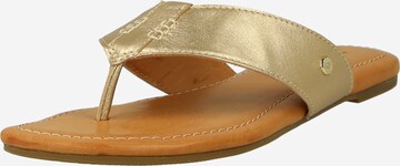 UGG - Sandalias de dedo 'Carey' en oro: frente