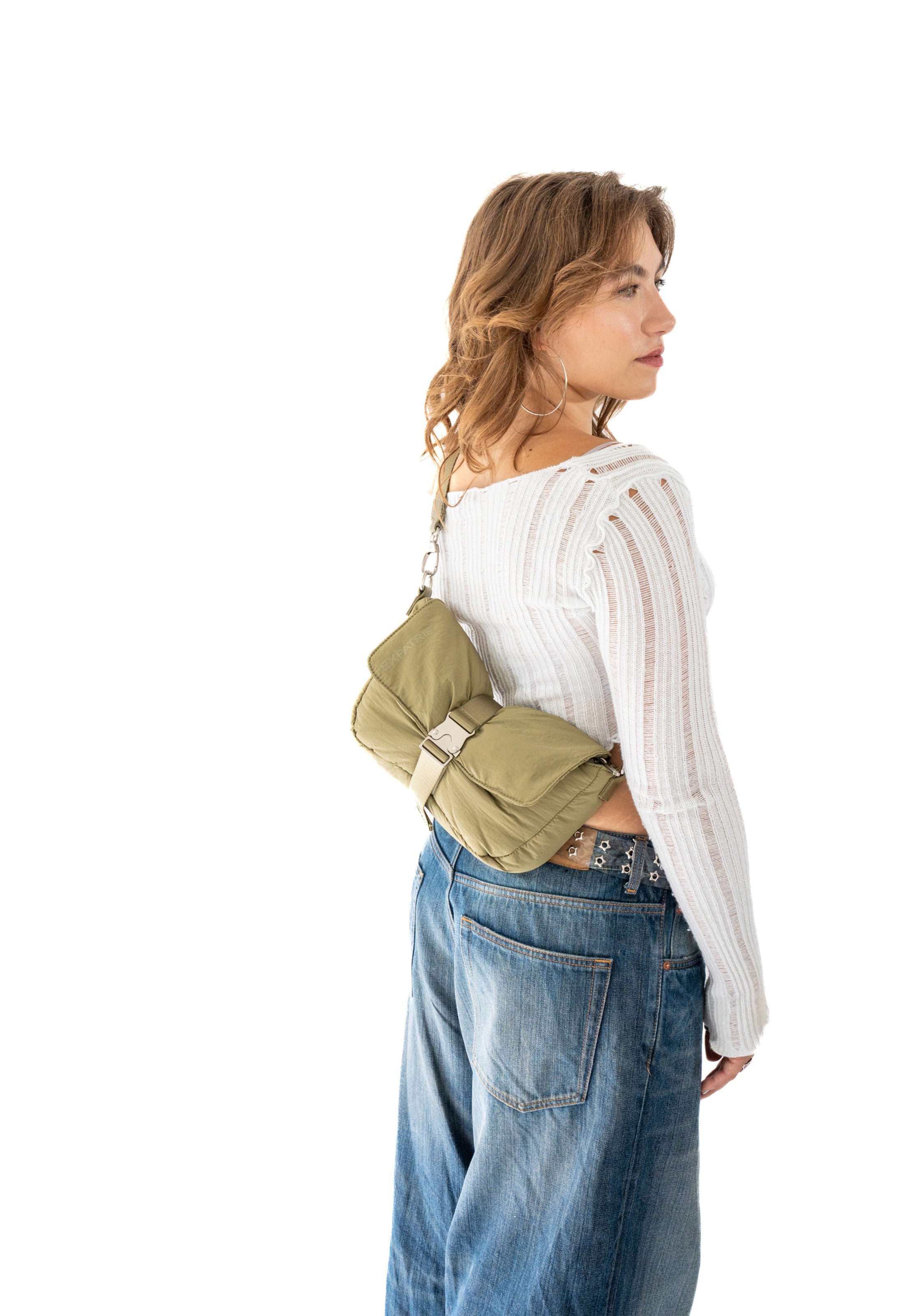 Sac à bandoulière 'Bobby' Expatrié en vert : devant