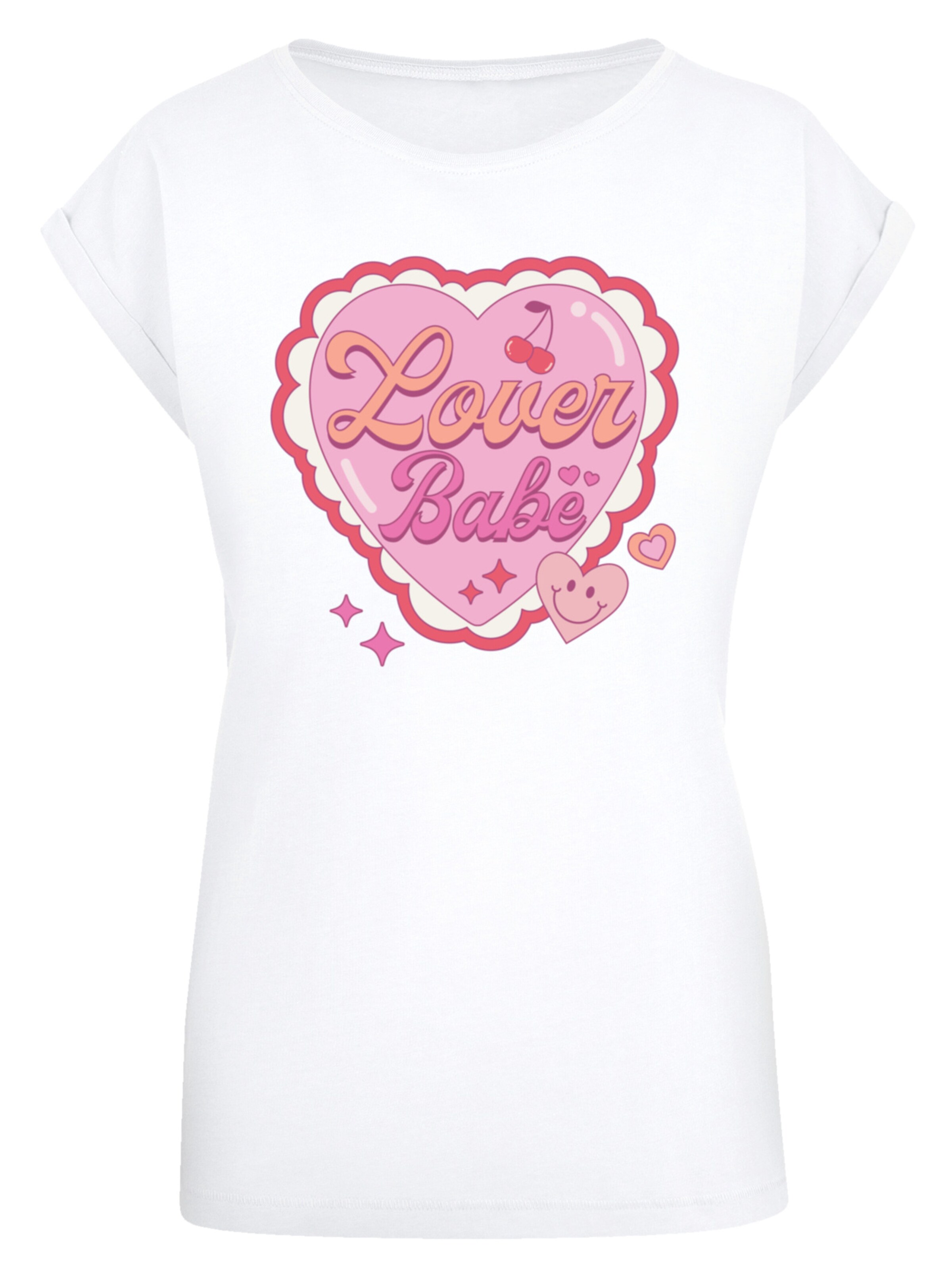 F4NT4STIC Shirt 'Lover Babe  Valentinstag' in White: front