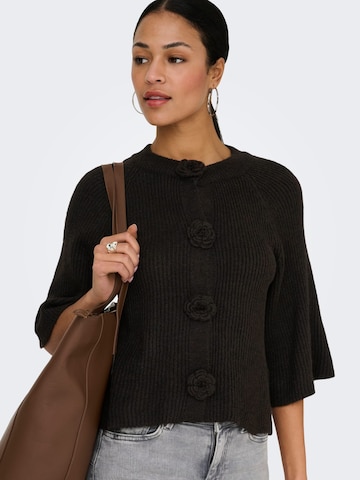 Jaqueline de Yong Gebreid vest 'Hailey' in Bruin