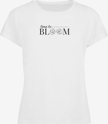 Merchcode Shirt 'Pretty Time To Bloom' in White: front