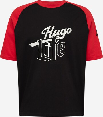 HUGO T-shirt 'Dilife' i svart: framsida