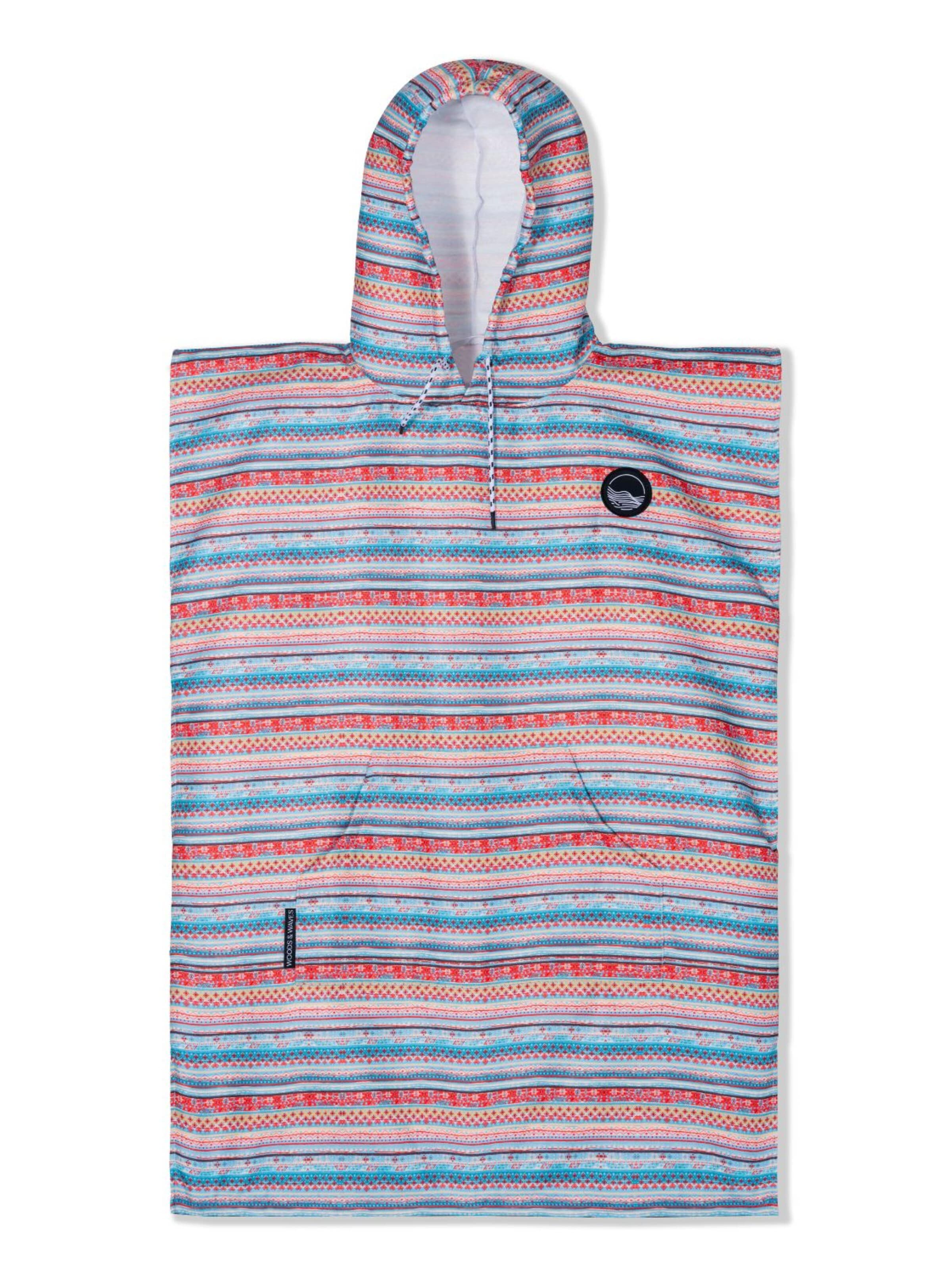 Peignoir court 'Surf-Poncho' woodsandwaves en mélange de couleurs : devant