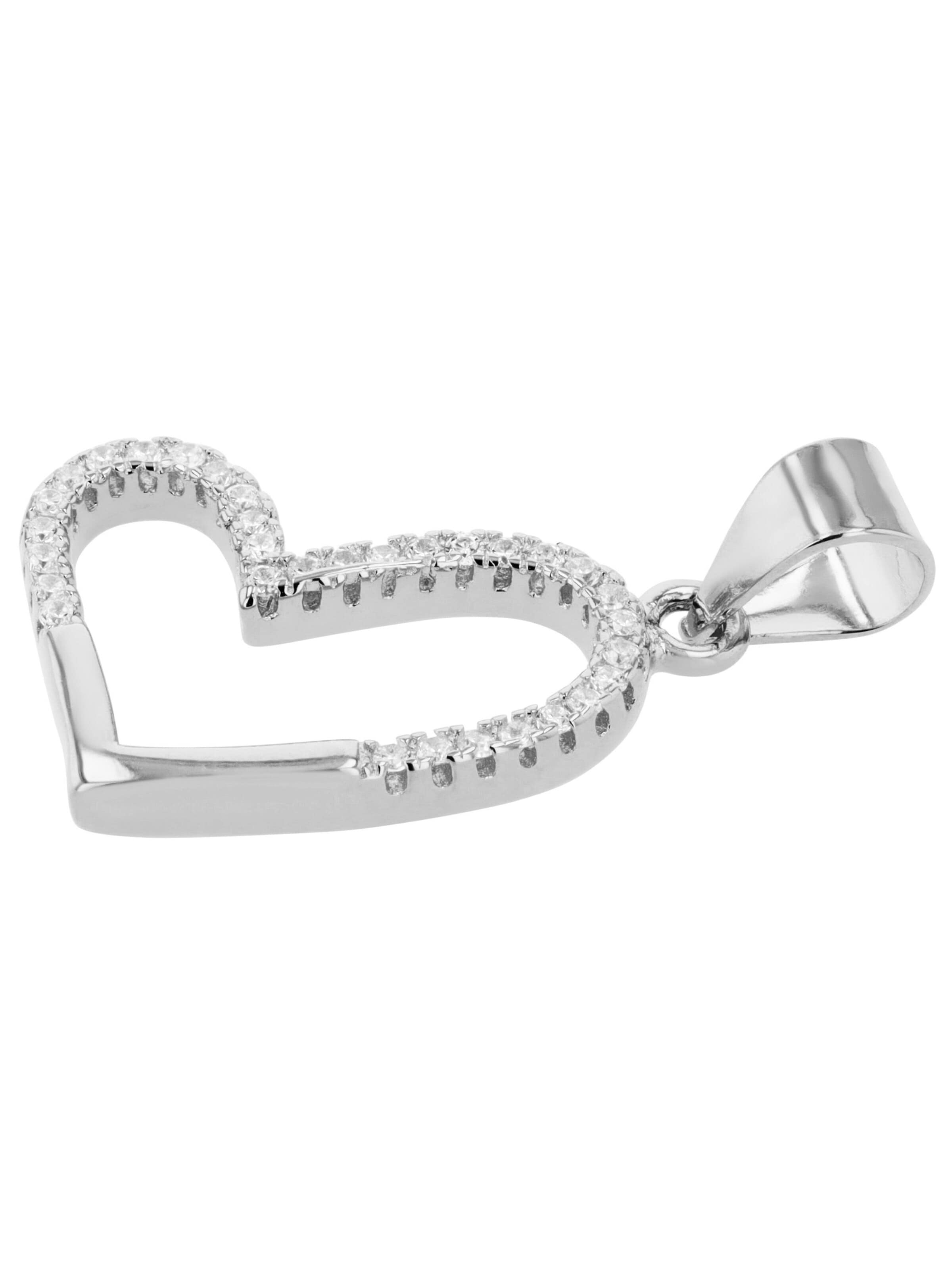 Akzent Pendant '"Carlee" aus 925 Sterlingsilber, rhodiniert, langlebig' in Silver: front