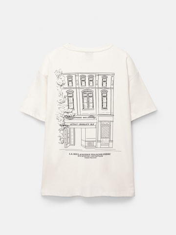 Pull&Bear Tričko 'PARIS 02 RUE TIVOLI' – béžová