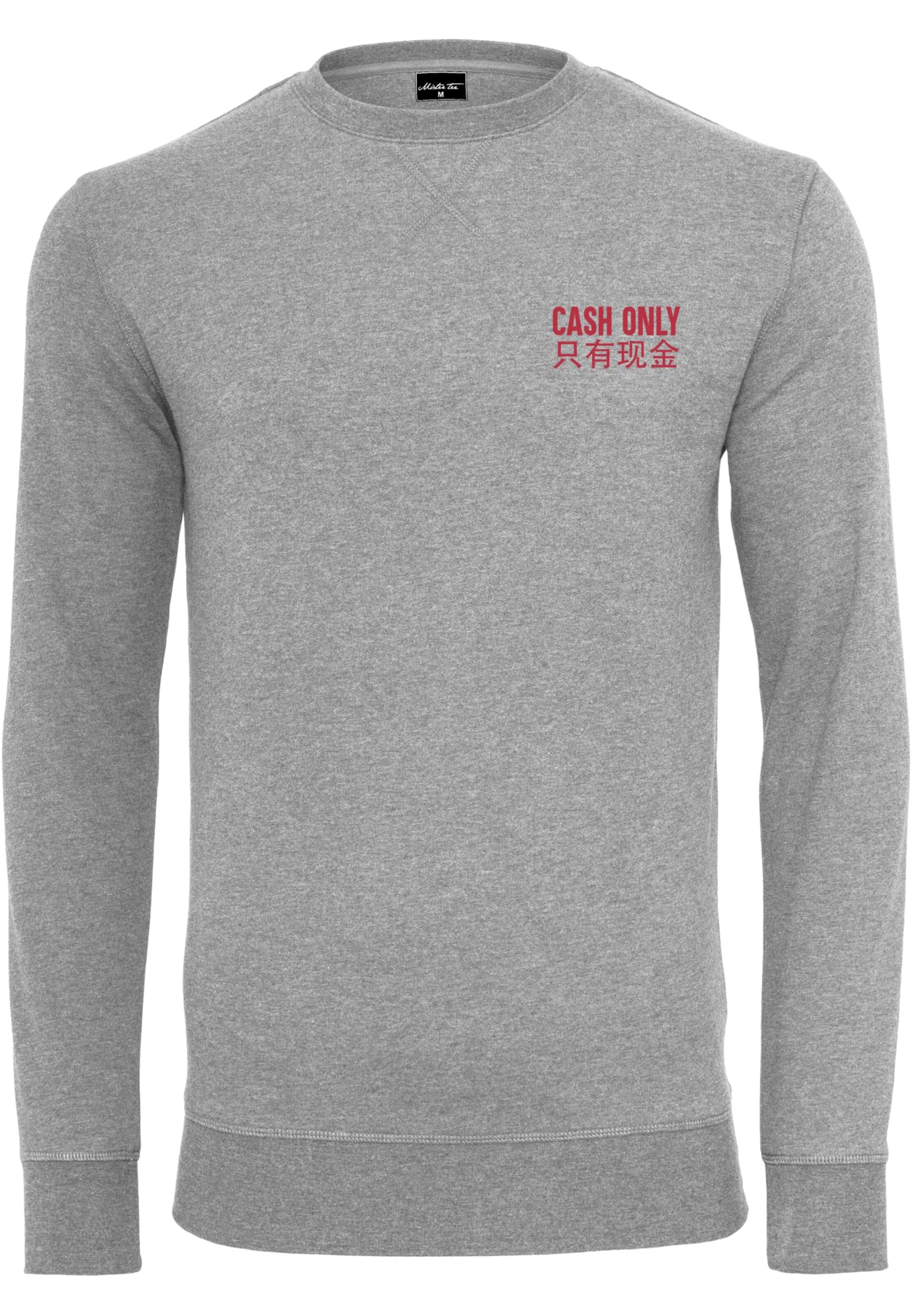 MT Men Sweatshirt 'Cash Only' in Grijs: voorkant