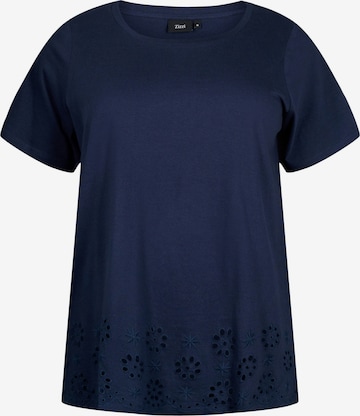 T-shirt 'Casy' Zizzi en bleu : devant