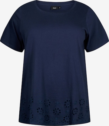 Zizzi Shirt 'Casy' in Blue: front
