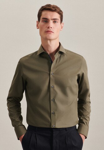 SEIDENSTICKER Slim fit Business Shirt in Green: front