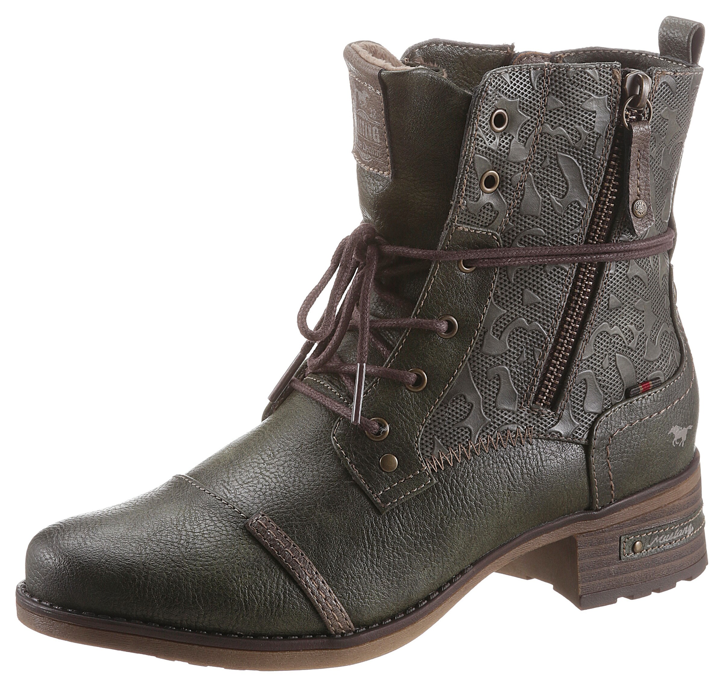 Stivaletti Donna | Stivaletti stringati Mustang Cognac | Mustang |  Paxcultura