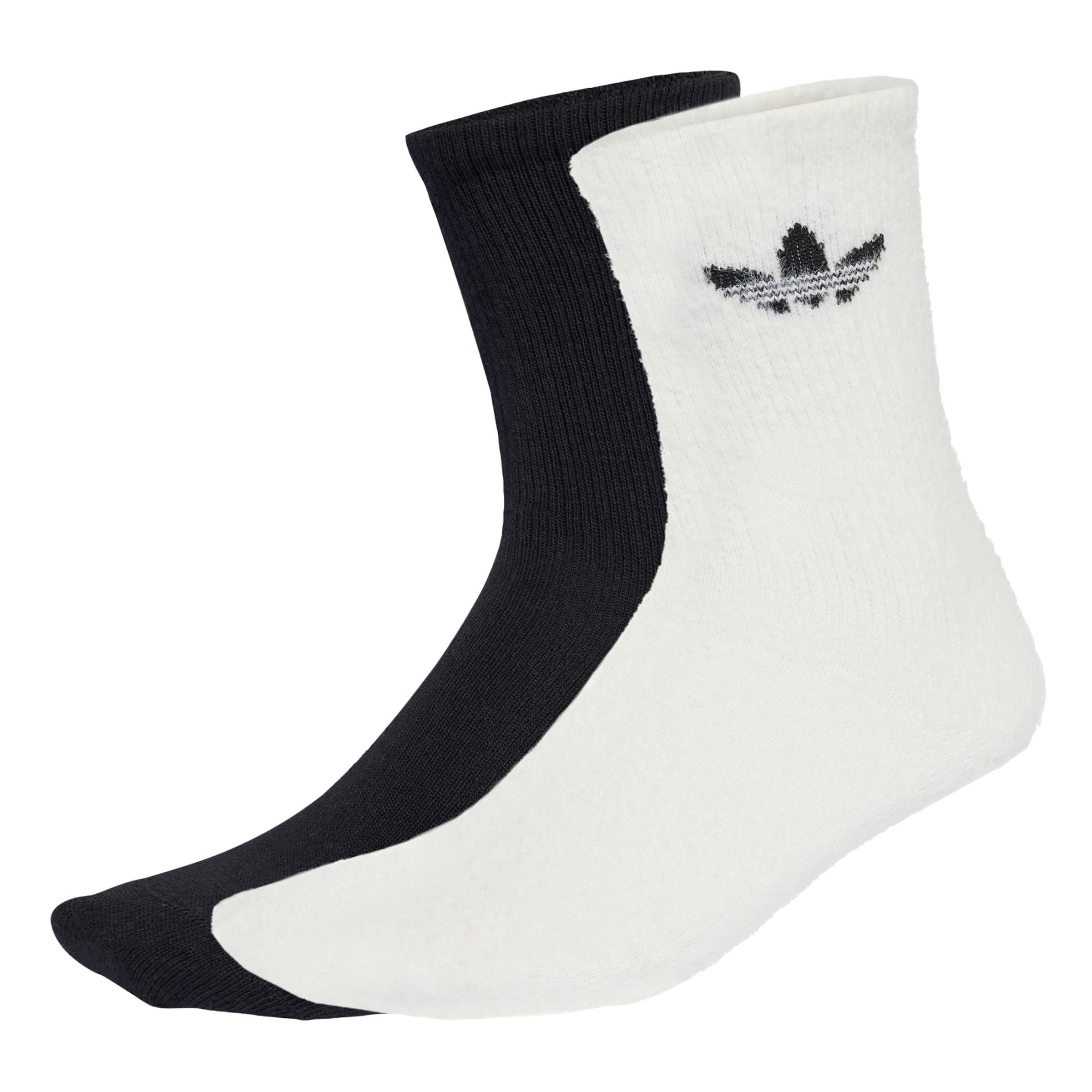 ADIDAS ORIGINALS Κάλτσες 'Fluffy Crew Sock 2 Pairs' σε μαύρο: μπροστά