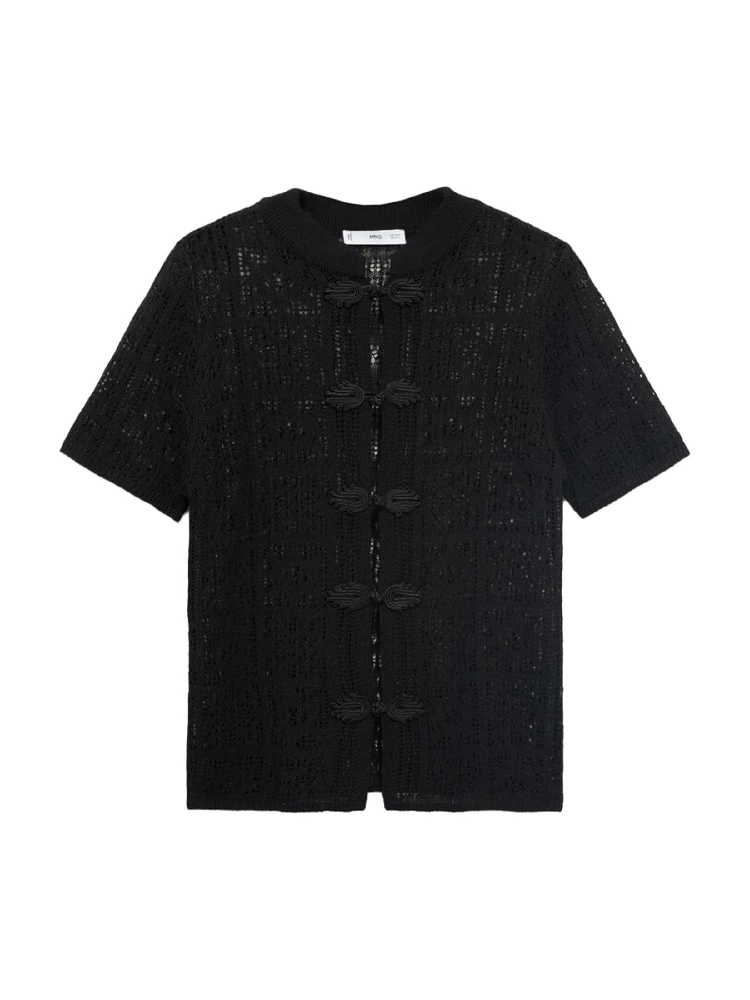 MANGO Knit cardigan 'Scottie' in Black: front