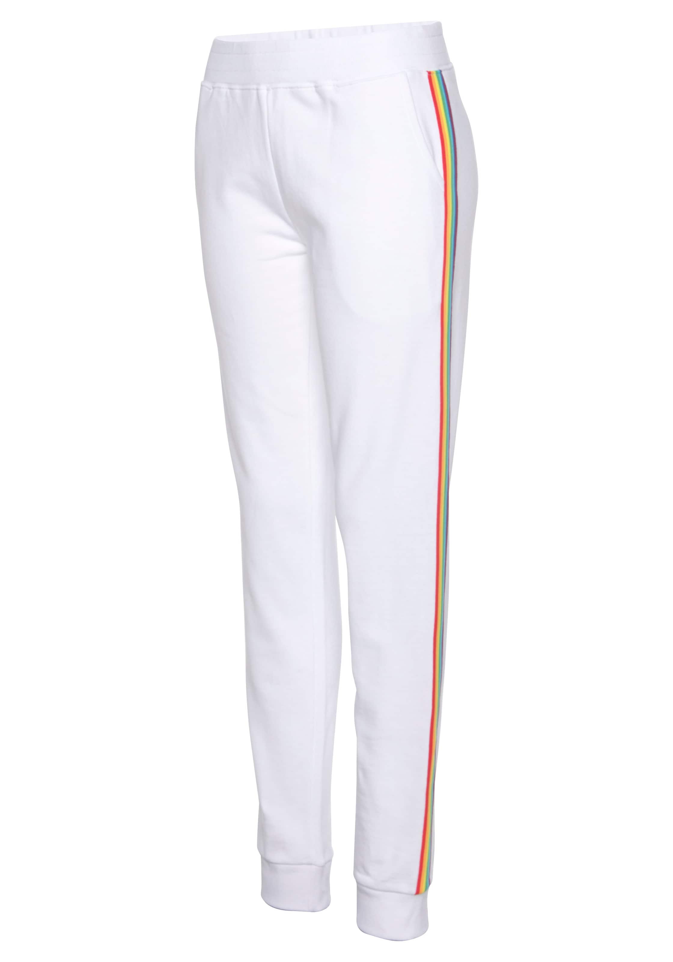 LASCANA Slimfit Housut 'Pride' värissä valkoinen