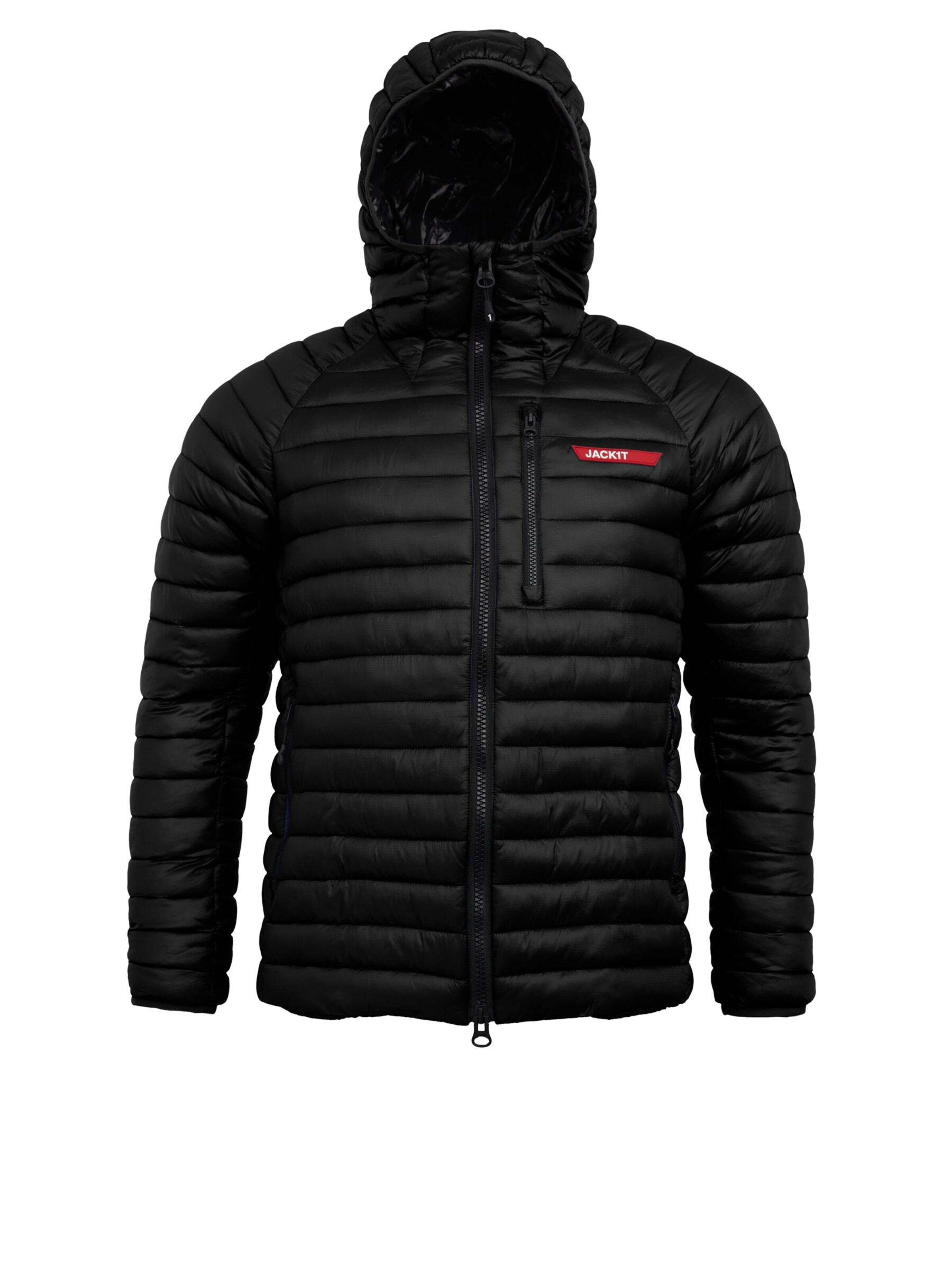 JACK1T Outdoorjas ' SATEL1TE Kapuzen-Daunenjacke 2.0 ' in Zwart: voorkant