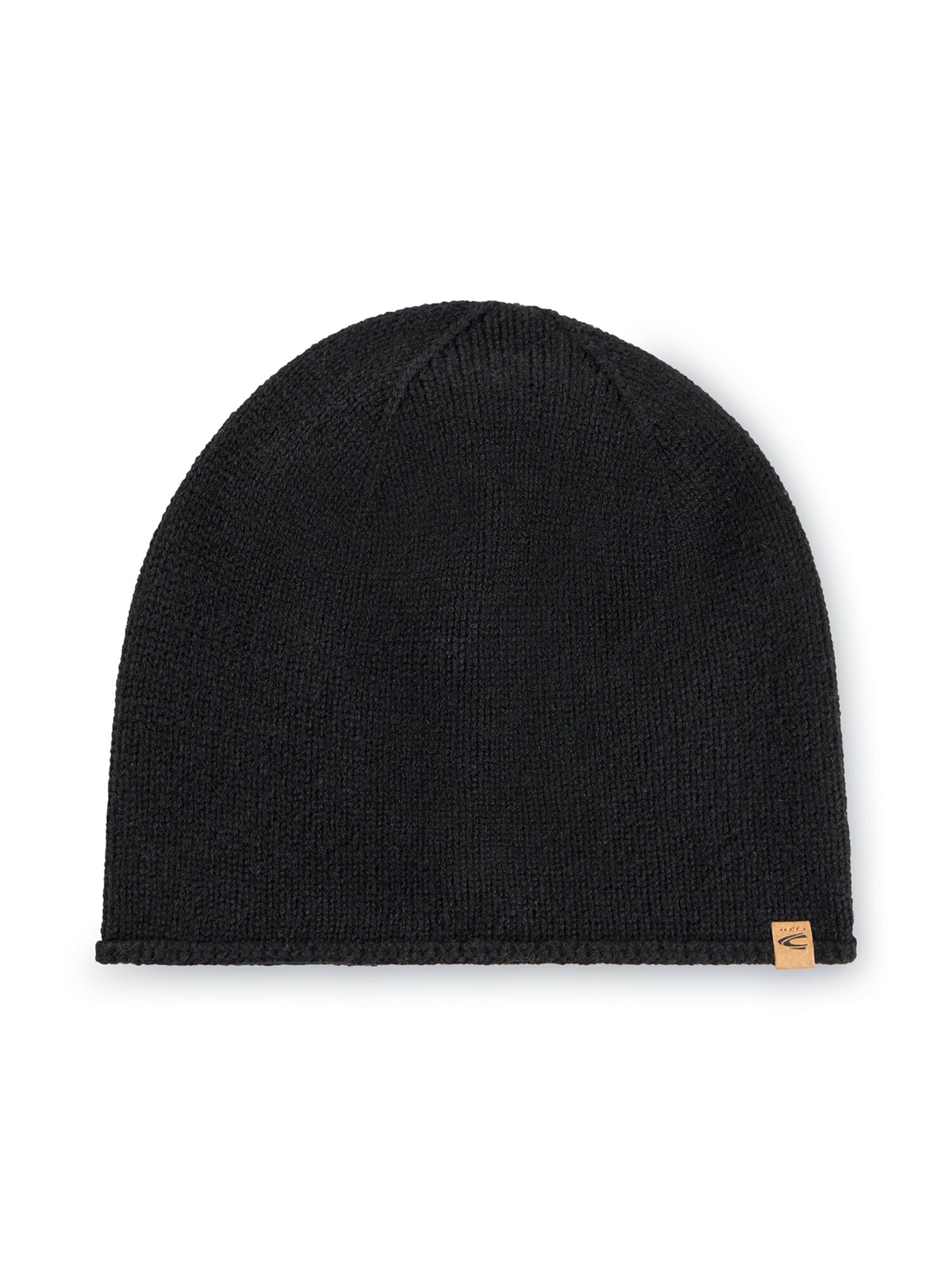 CAMEL ACTIVE Strickbeanie aus Kaschmir in Schwarz: Vorderseite