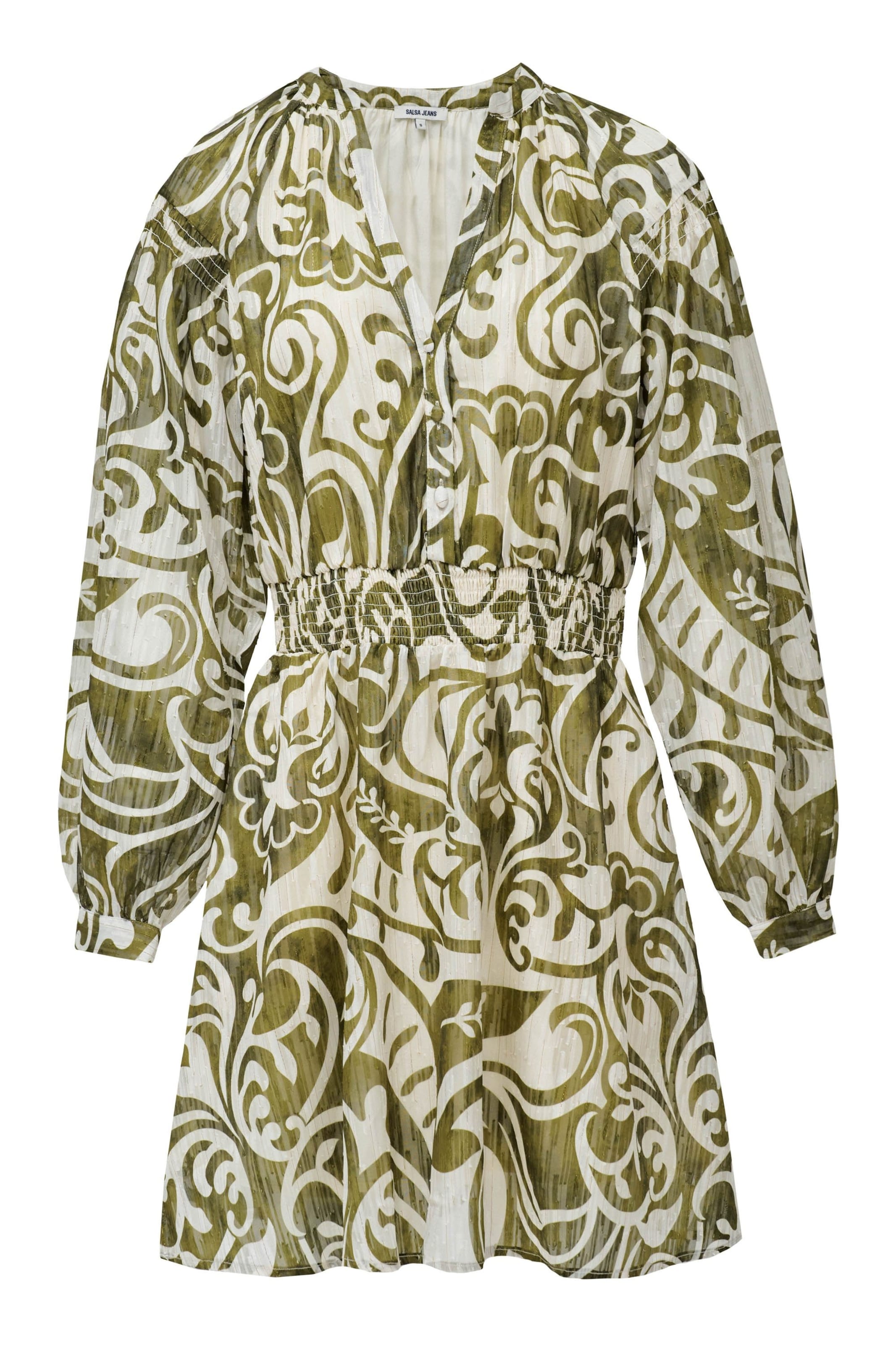 Salsa Jeans Kleid in grün / weiß, Produktansicht