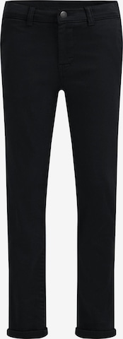 WE Fashion Slimfit Broek in Zwart: voorkant