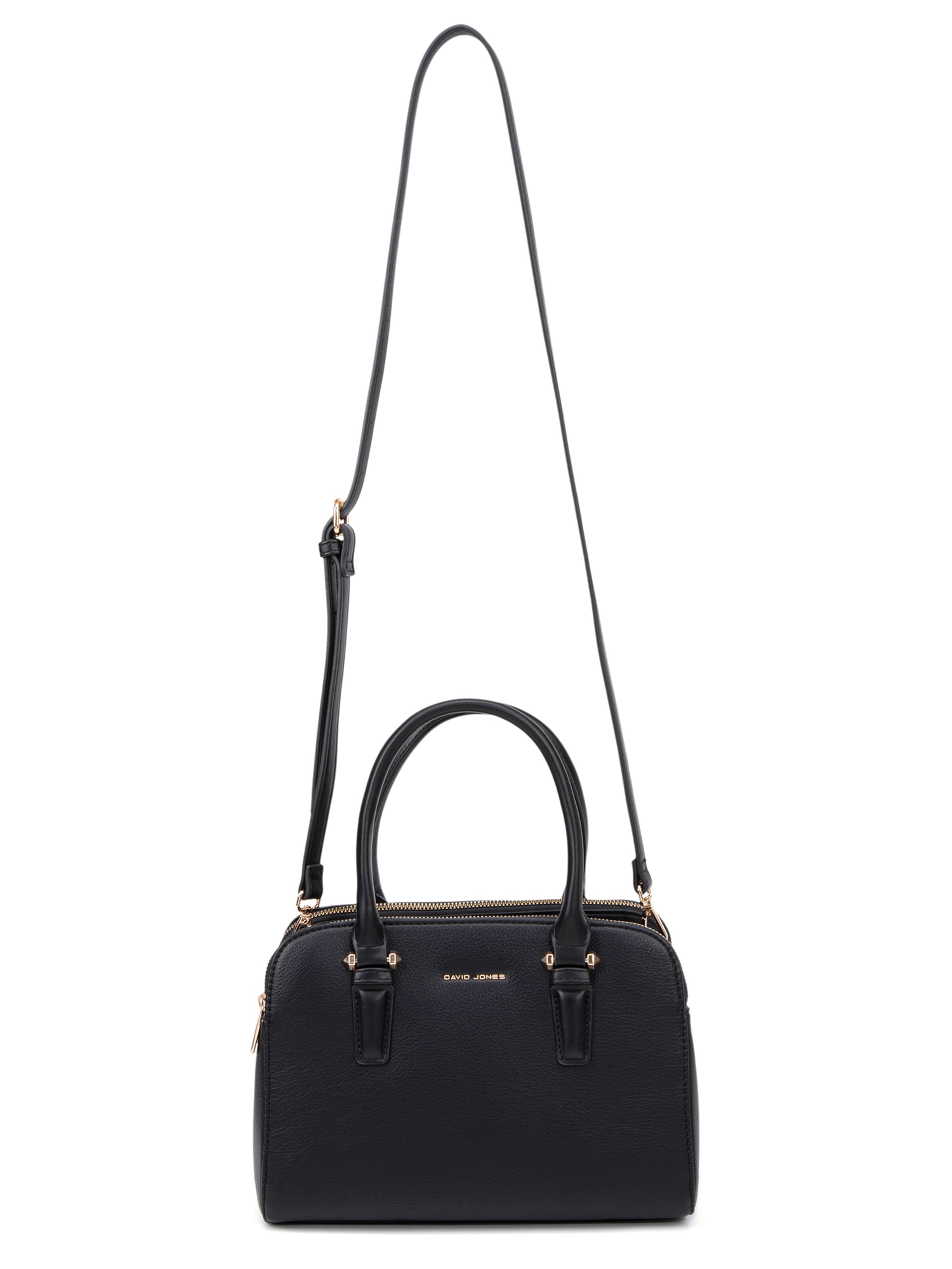 Borsa a mano 'Borsa a Mano Vegan Leather con Zip e Tracolla Rimovibile - David Jones' di David Jones in nero