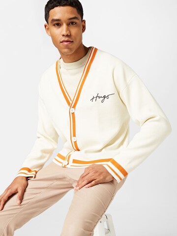 HUGO Knit cardigan 'Sopporo' in White