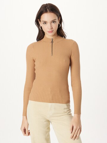 PIECES Sweater 'CRISTA' in Brown: front