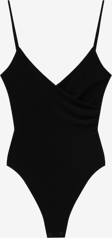 Pull&Bear Shirt Bodysuit in Black: front