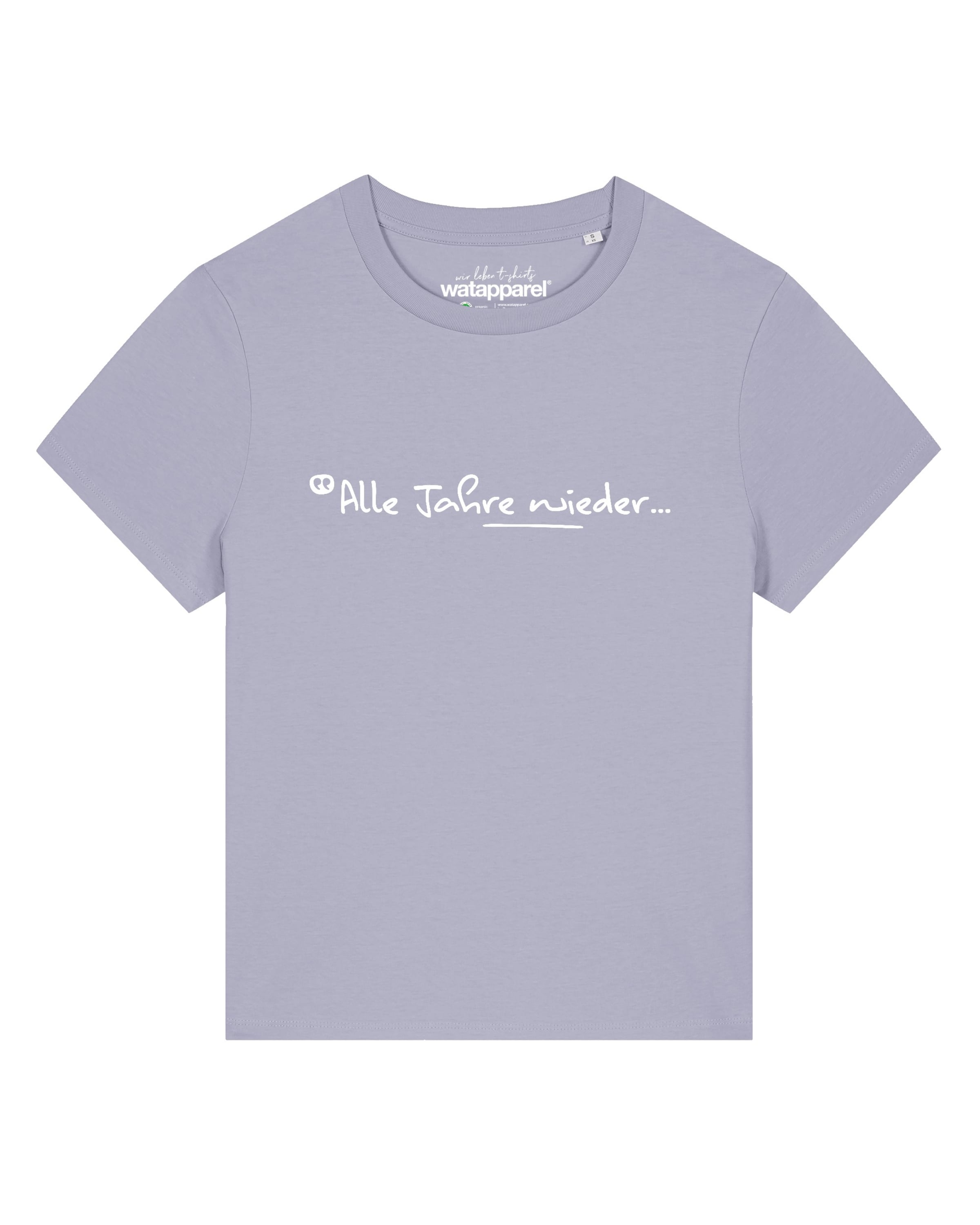 T-shirt 'Alle Jahre Wieder' Watapparel en violet : devant