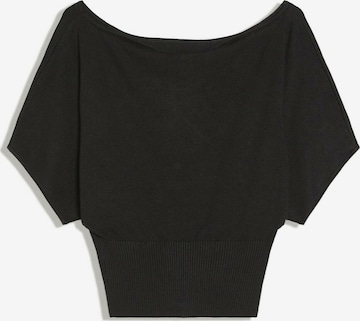Bershka Пуловер в черно: отпред
