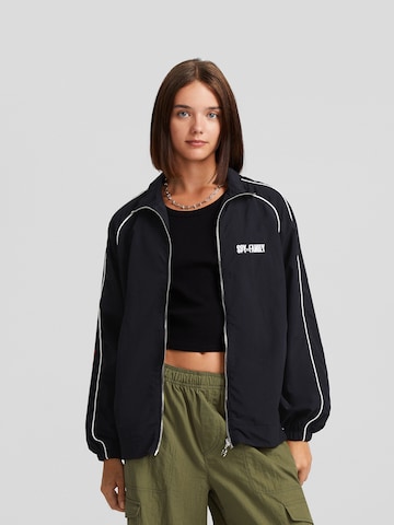 Veste mi-saison Bershka en noir : devant