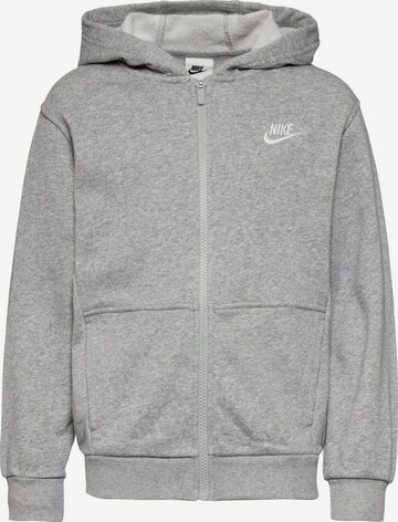 Nike Sportswear Zip-Up Hoodie 'NSW CLUB' in Grey: front