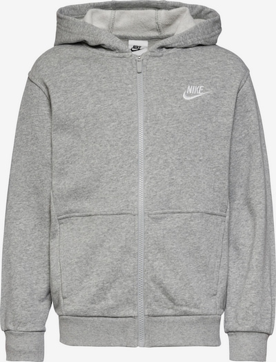 Nike Sportswear Zip-Up Hoodie 'NSW CLUB' in Grey / White, Item view