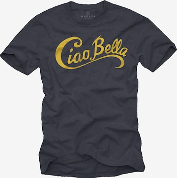 MAKAYA Shirt 'Ciao Bella' in Grey: front