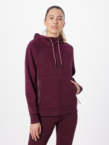 ESPRIT Athletic Zip-Up Hoodie in Red: front