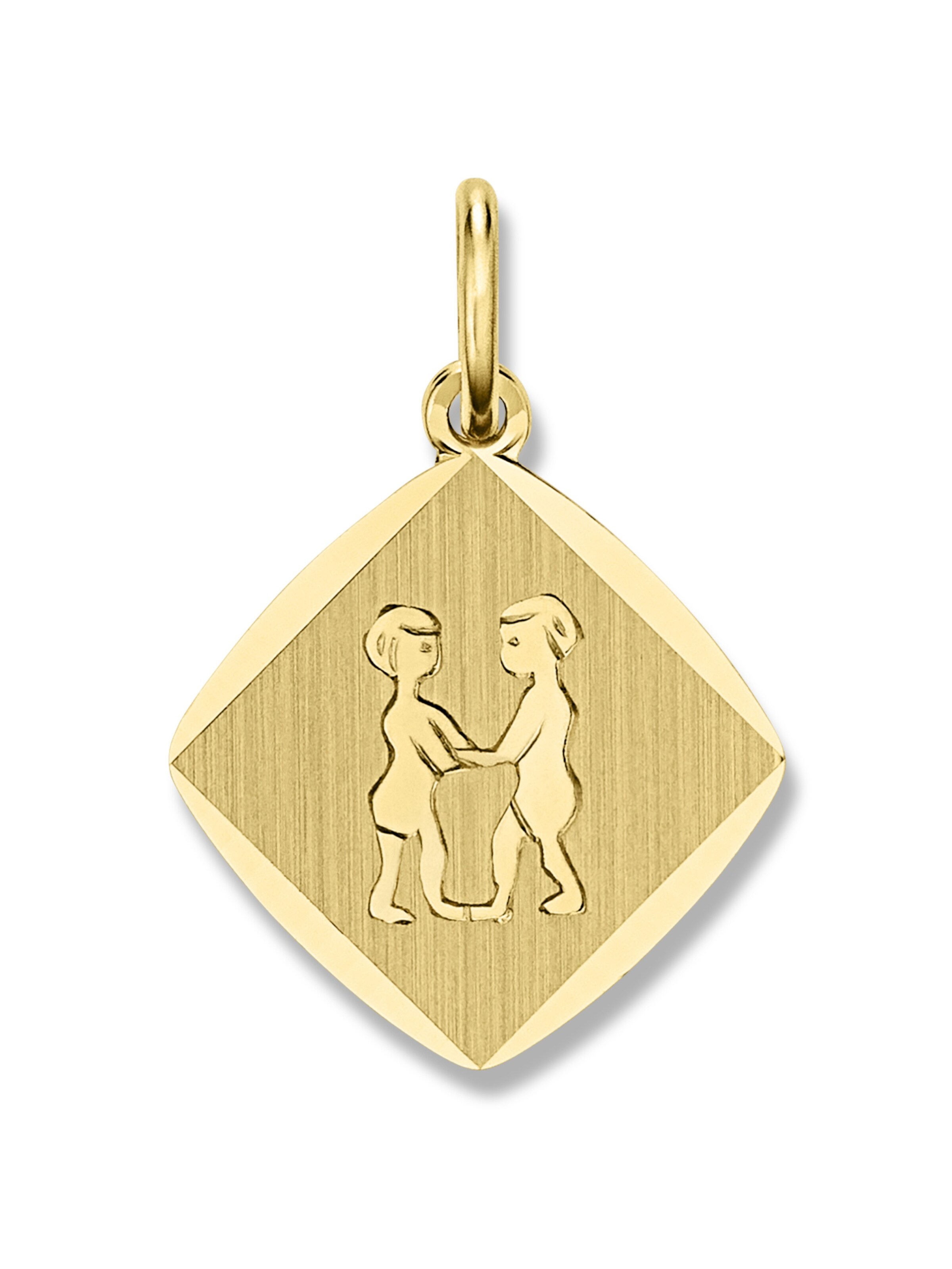 ONE ELEMENT Anhänger 'Zwilling' in Gold: Vorderseite