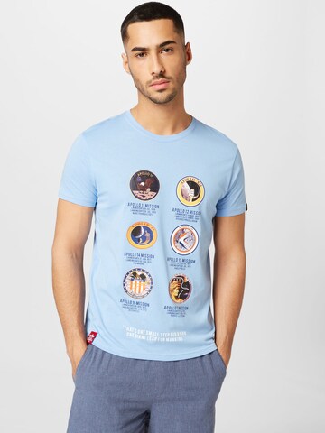ALPHA INDUSTRIES Tričko 'Apollo Mission' – modrá: přední strana