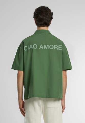 Prohibited Comfort fit Overhemd 'Ciao Amore' in Groen: voorkant