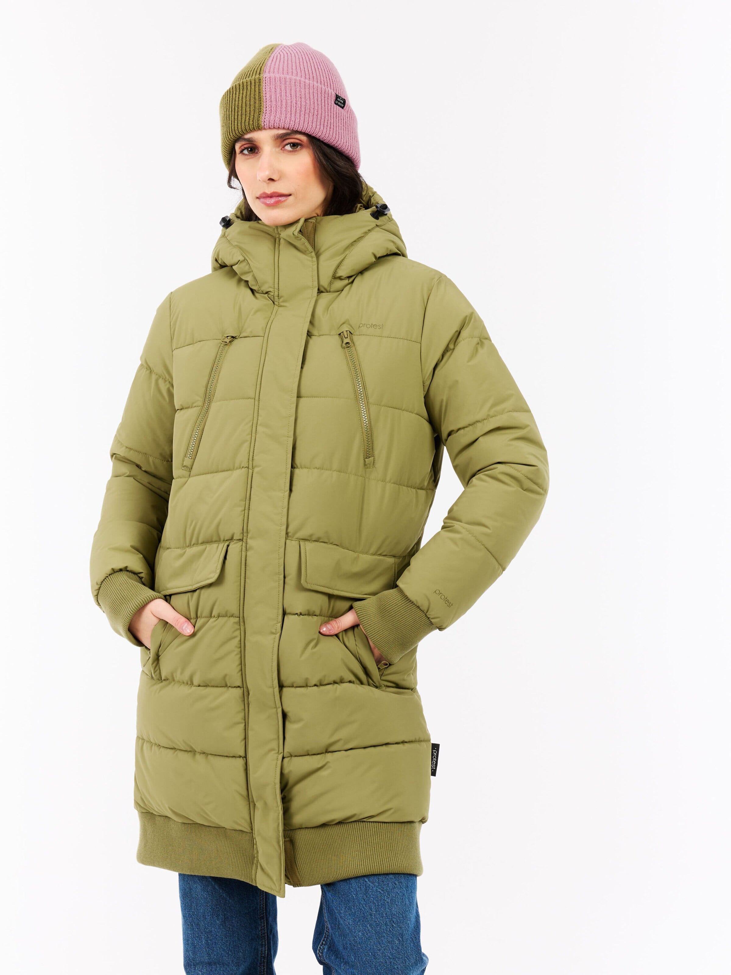 Manteau d’hiver 'PRTKooky' PROTEST en vert : devant