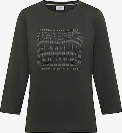 CECIL Majica 'Hotfix' u antracit siva / pastelno zelena, Pregled proizvoda