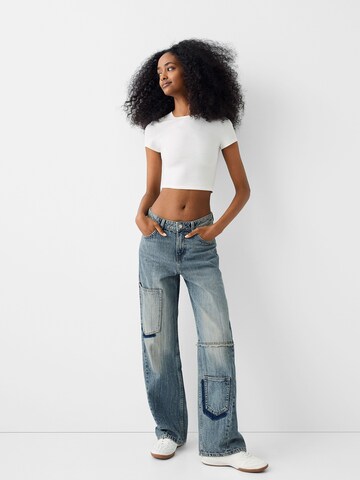 Regular Jeans de la Bershka pe albastru